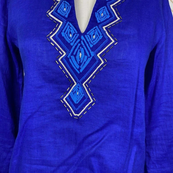 Lilly‎ Pulitzer Amelia Island Tunic Twilight Blue Beaded Embroidered Size US XXS - Picture 6 of 11